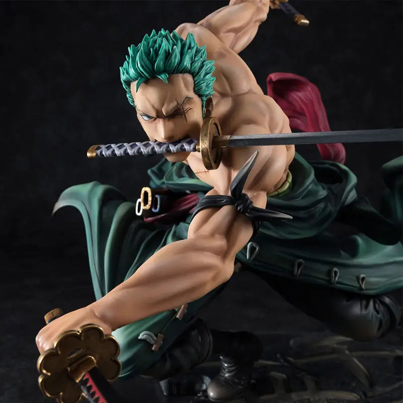 One Piece Roronoa Zoro 3 Sword Style Anime Action Figure Collectible - Perfect for Anime Fans, Display Shelf & Gift for Anime Lovers
