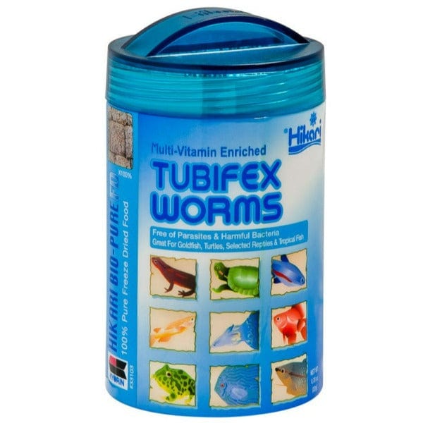 Premium Hikari Freeze Dried Tubifex Worms - High Protein Fish Food for Tropical Fish, Betta, Goldfish & Aquatic Pets - Ideal for Daily Feeding & Nutrition Boosting