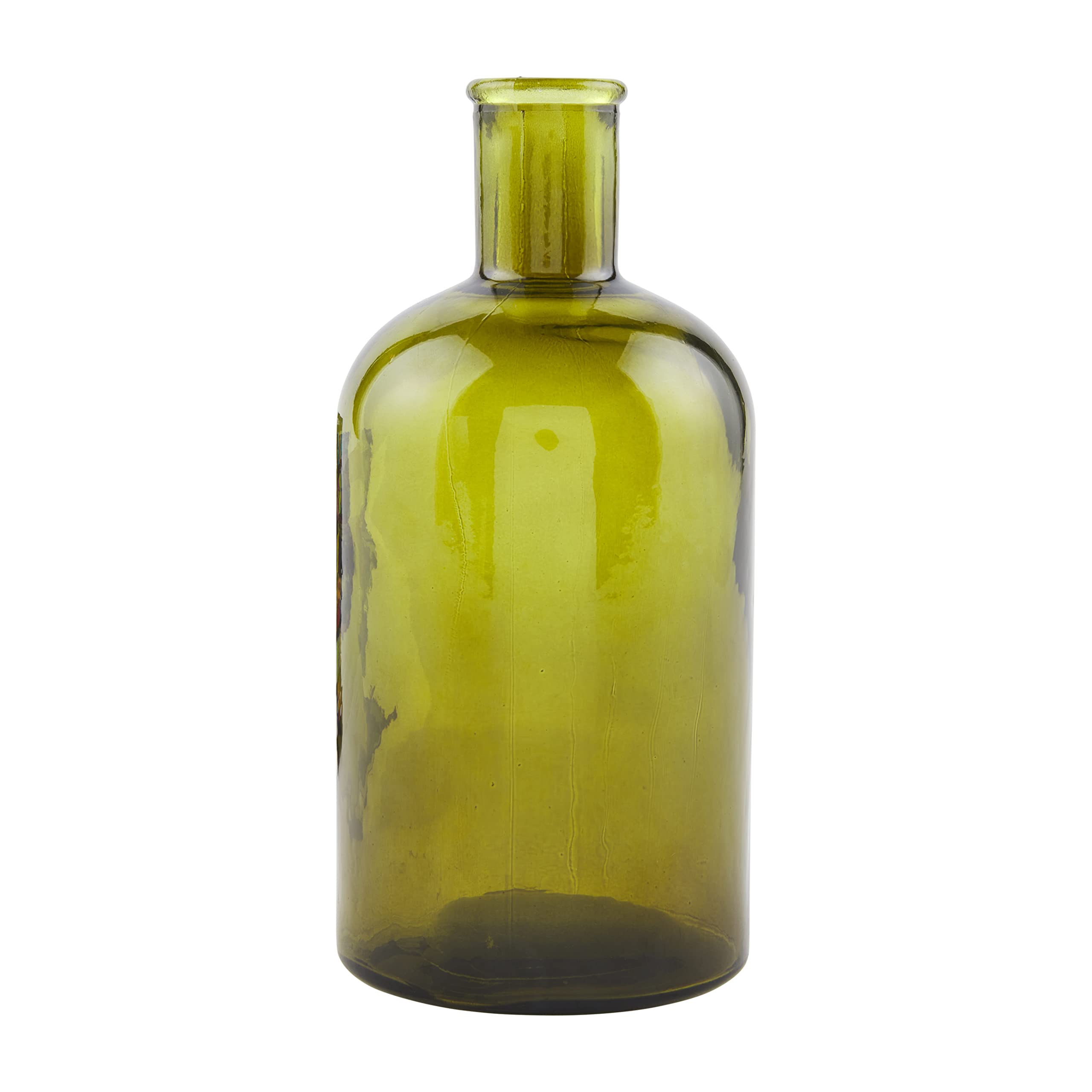 Elegant Mud Pie Green Glass Vase - Small Home Decor for Centerpieces, Wedding Decor, and Tabletop Arrangements