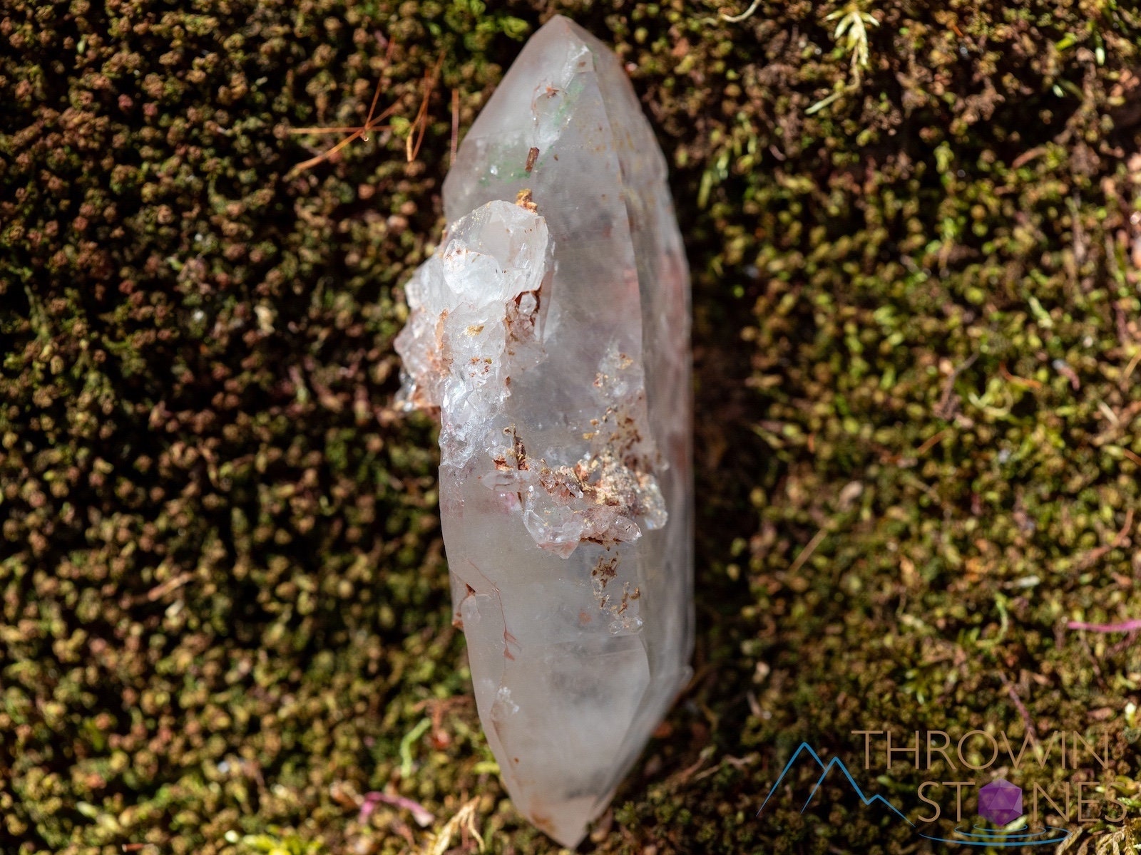 Natural Raw Quartz Crystal Point with Epidote Inclusions - Healing Stone for Home Decor, Housewarming Gift, Meditation & Energy Work (39906) | Perfect for Crystal Grids, Altars & Spiritual Spaces
