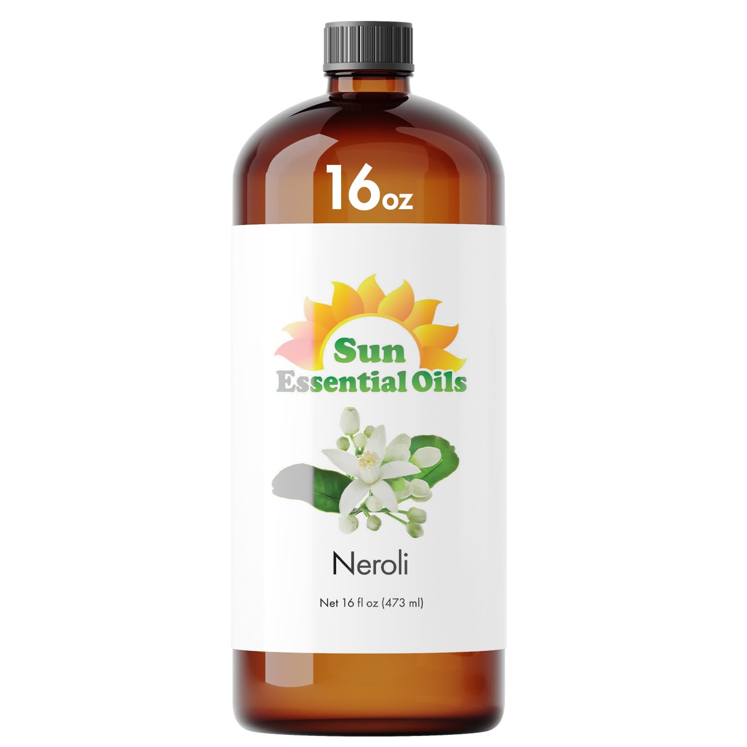 Neroli Essential Oil - 100% Pure Sun Essential Oils for Aromatherapy, Diffusers & Massage (16 fl oz) | Relaxation, Stress Relief & Sleep Aid