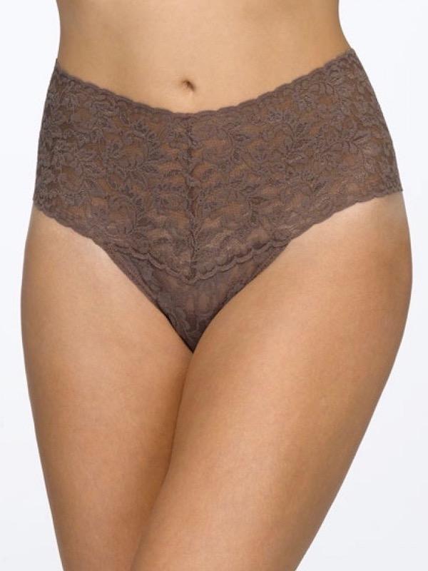 Vintage High Waisted Sheer Lace Thong Panties for Women - Sexy Retro Underwear for Date Night & Boudoir Photography