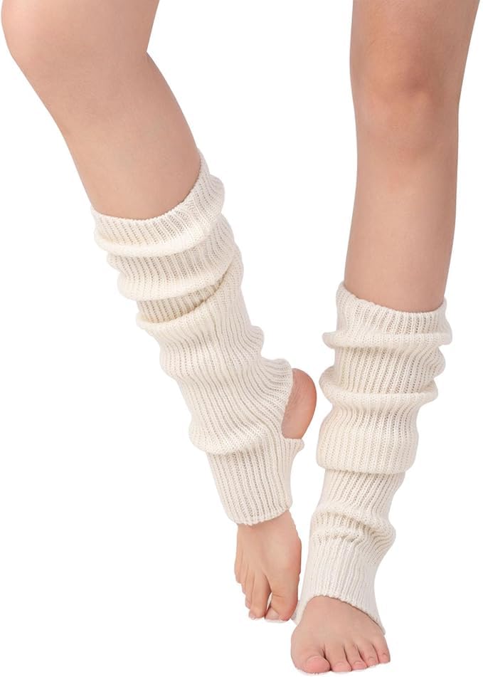 Non-Slip Yoga Socks for Women - Breathable Toeless Workout Socks with Grip for Pilates, Barre & Dance - Comfortable Leg Warmers (Black) - Perfect for Home Fitness, Studio Classes & Cold Weather Workouts