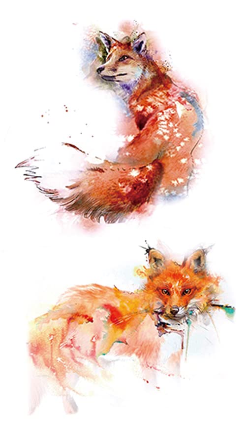 7 Sheets 3D Temporary Tattoo Stickers - Realistic Fake Tattoos for Adults & Kids (Fox, Lion Designs) | Waterproof, Long-Lasting Body Art (6x10.5cm) | Perfect for Arms, Legs & Shoulders | Great for Parties, Halloween & Costume Events