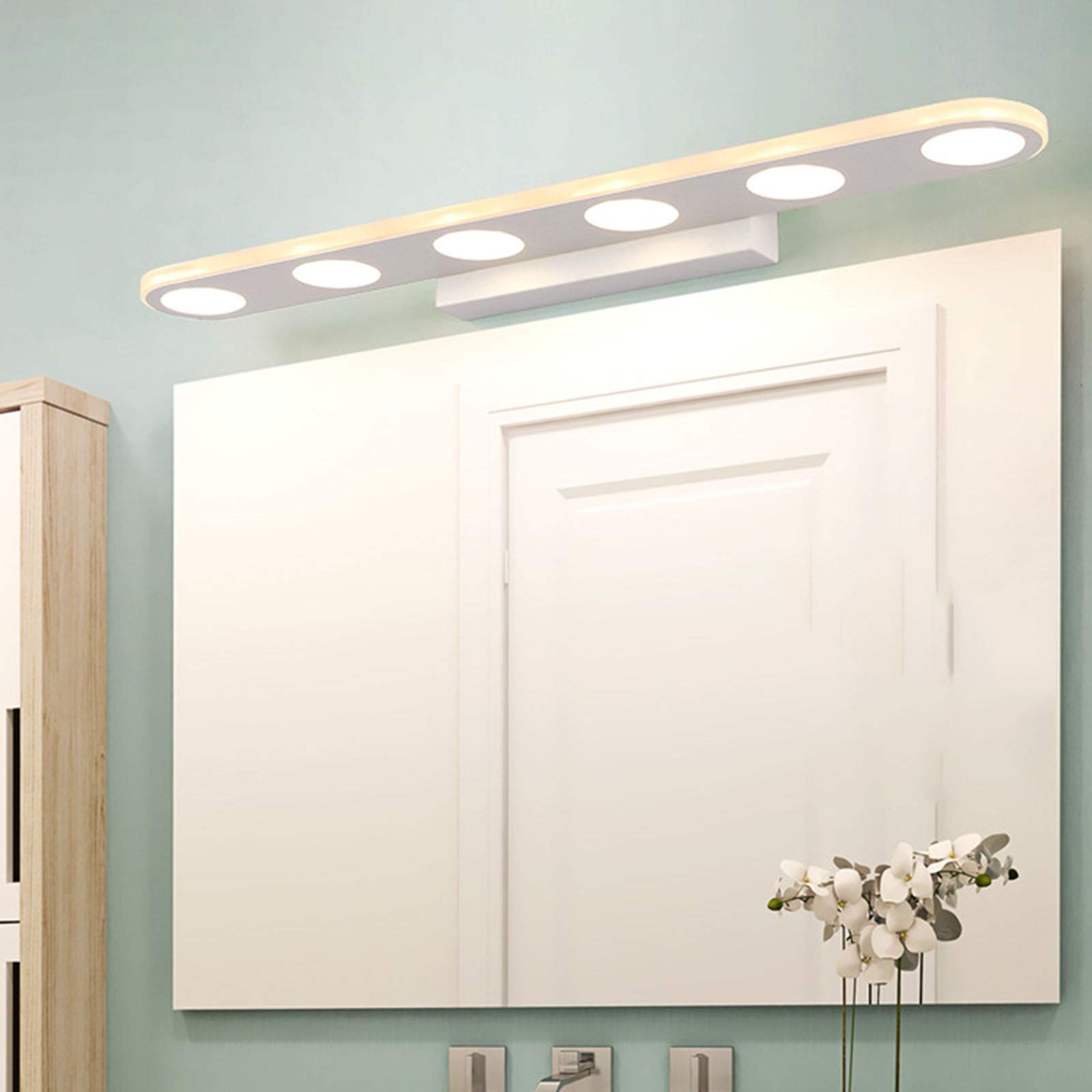 LED Bathroom Mirror Light - 6 Eyes Moisture-Proof, 37cm Warm White for Dressing & Vanity