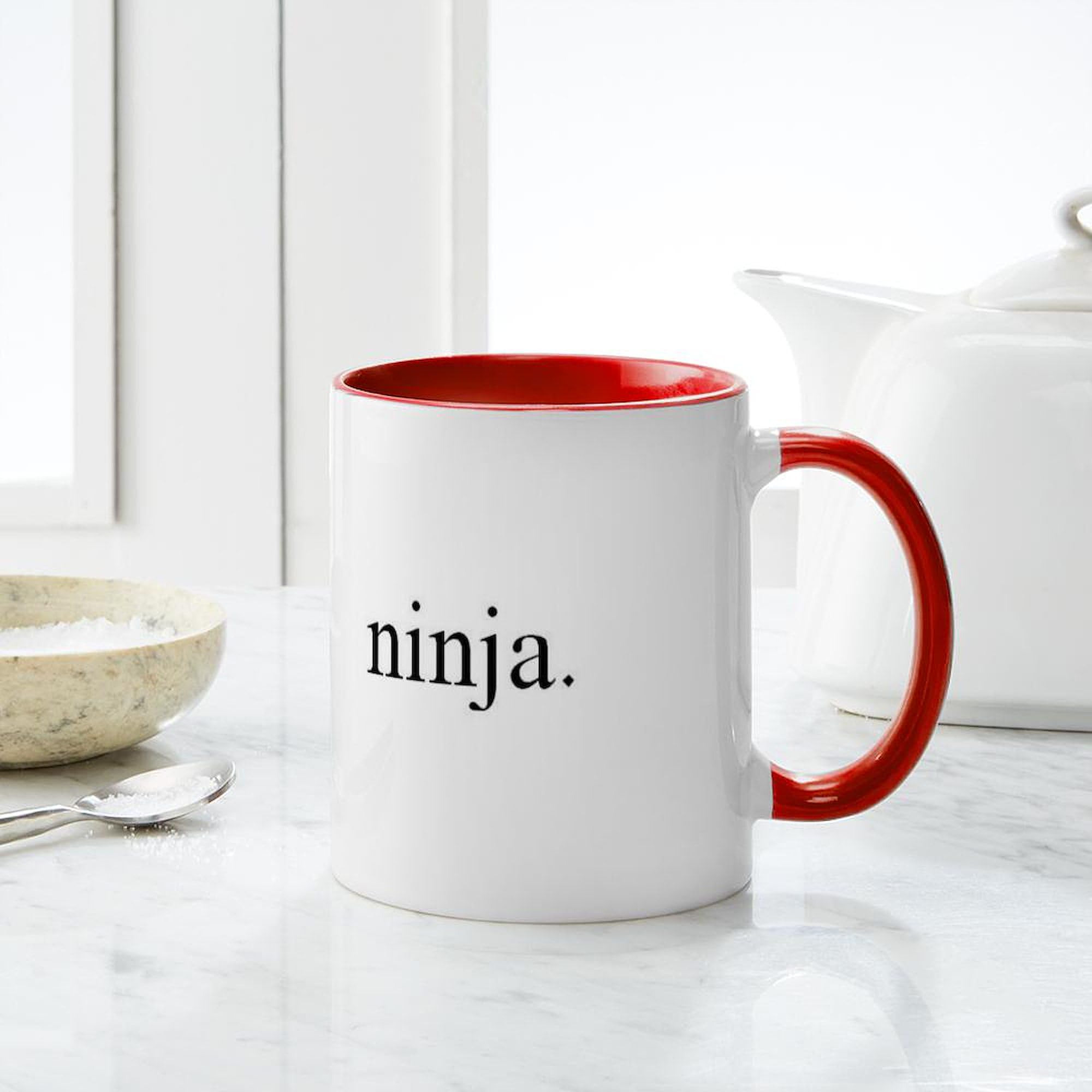 11 oz (325 ml) Ninja Themed Ceramic Coffee Mug - Perfect for Tea, Hot Chocolate & Office Use - Durable & Dishwasher Safe