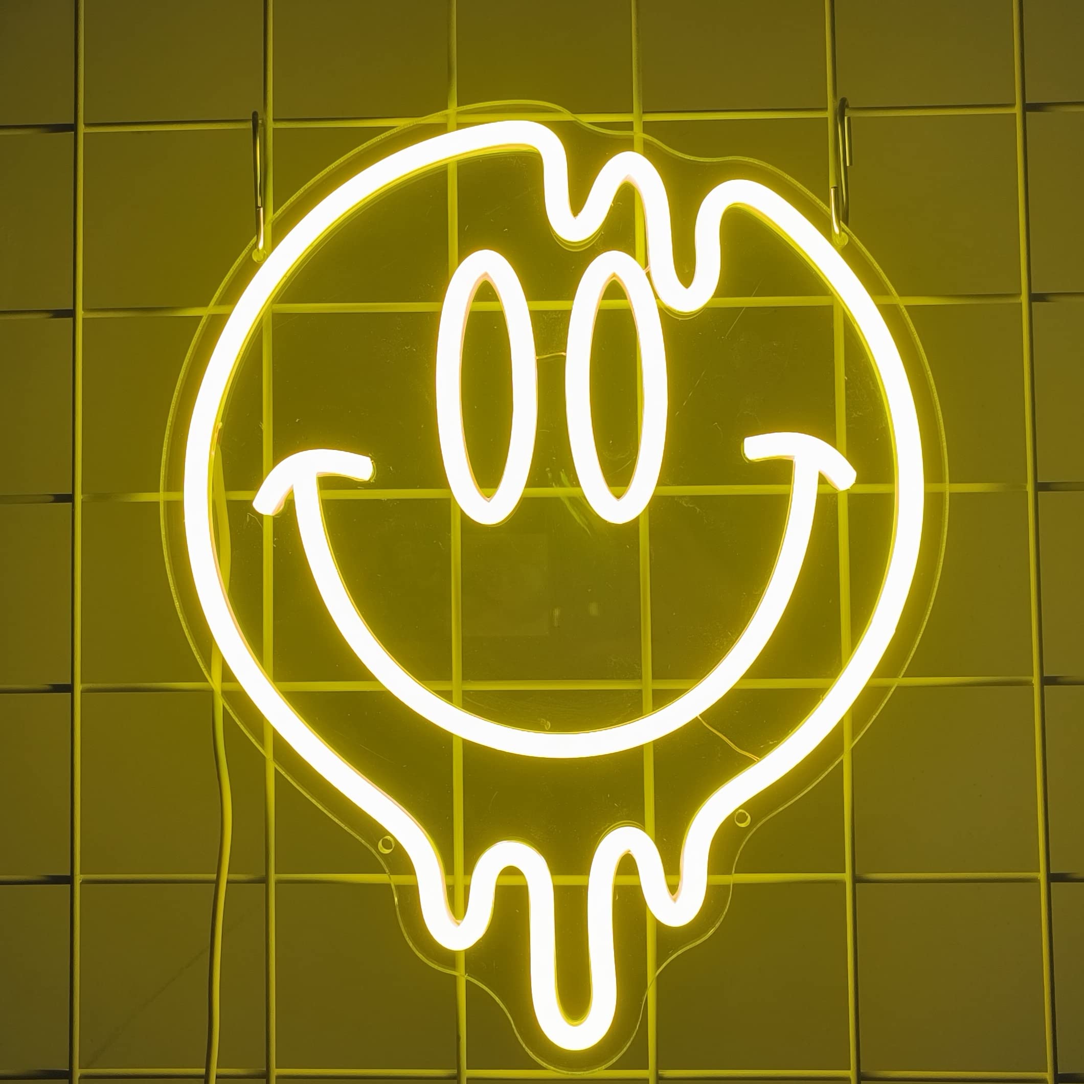 AONXJSIGN Smile Face LED Neon Sign - USB Powered Wall Decor for Bedroom, Kids Room, Party & Home - Creative Emoji Neon Light for Indoor & Nighttime Ambiance
