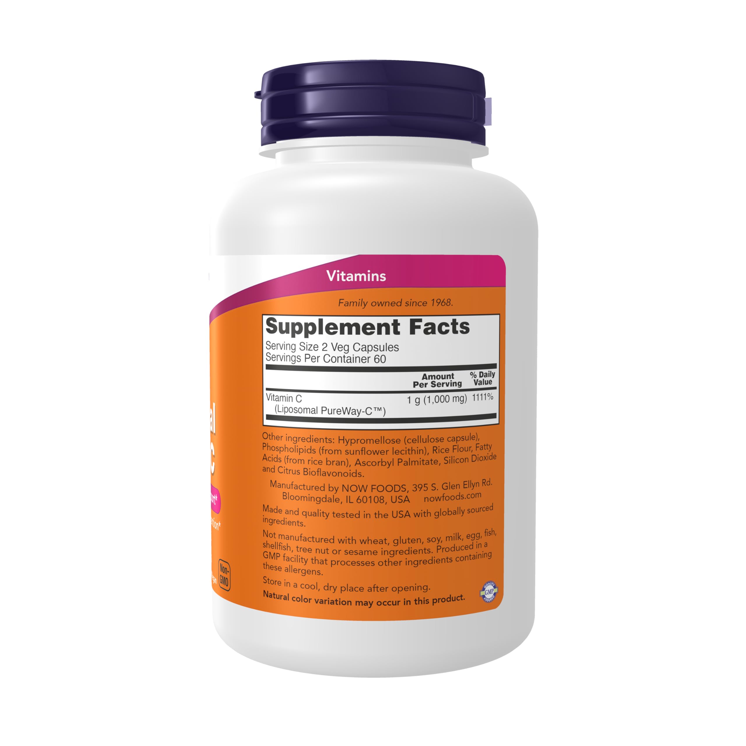 NOW Supplements Liposomal Vitamin C 120 Veg Capsules - Immune Support, Collagen Booster, Antioxidant for Skin Health | Daily Wellness, Cold & Flu Defense, Healthy Aging