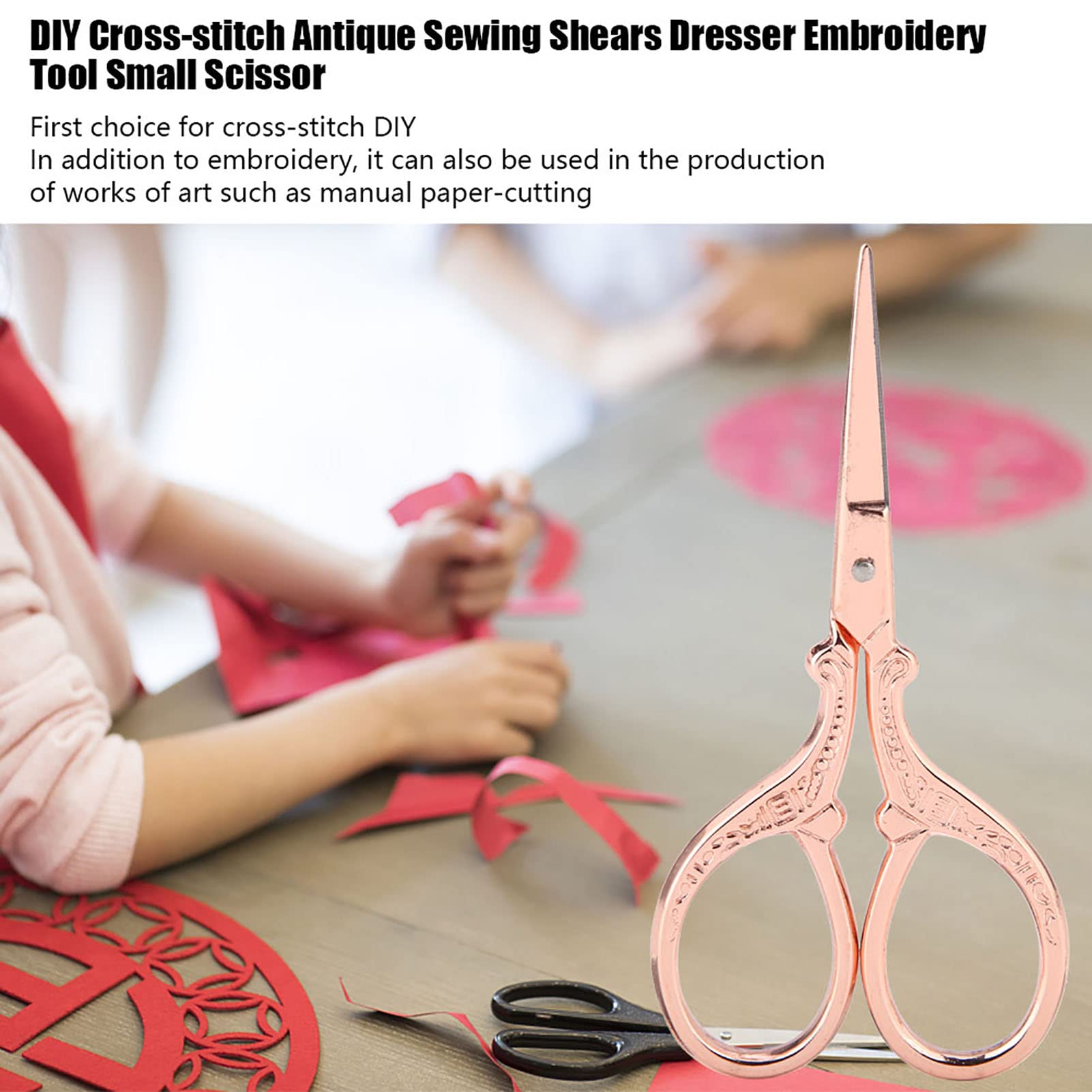 Premium Metal Embroidery Scissors - Professional Sewing & Cross-Stitch Scissors for DIY Craft, Artwork & Fabric Projects (Rose Gold) - Perfect for Quilting, Tailoring & Handmade Gift Making