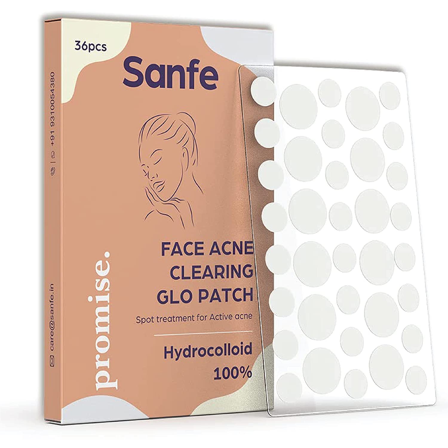 Sanfe Promise Face Acne Patch (36 Count) & Reusable Eyebrow Razor for Women (3 Pack) - Gentle Pimple Treatment & Facial Hair Remover for Smooth Skin - Perfect for Travel & Daily Skincare Routine