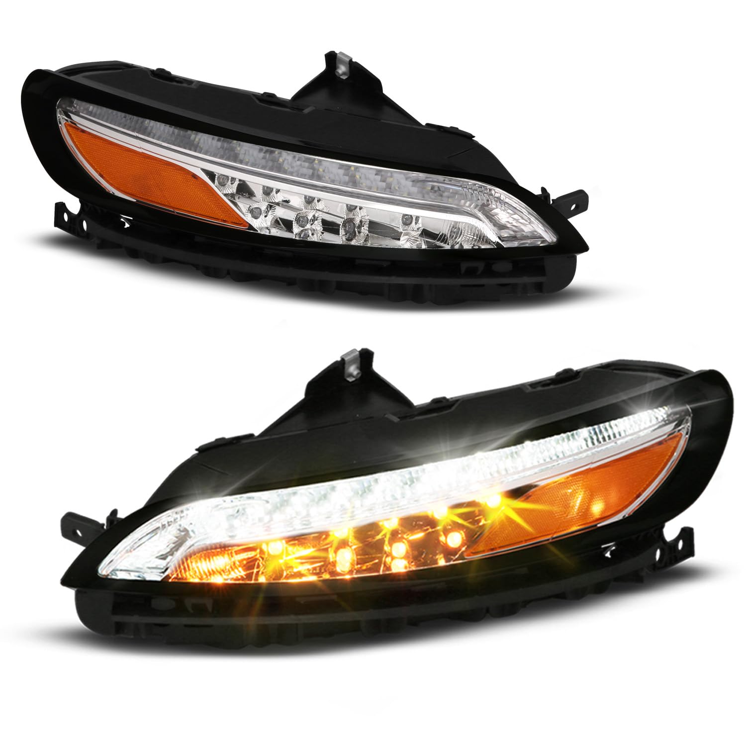 2014-2018 Jeep Cherokee KL Full LED DRL Replacement Lights - Amber Parking Turn Signal Pair (Driver & Passenger Side) | Upgrade for Better Visibility & Style | Perfect for Night Driving & Off-Road Adventures