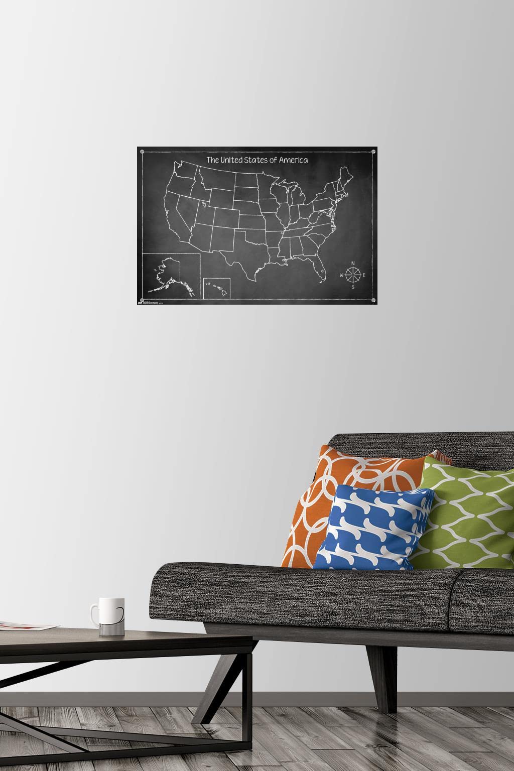 USA Push Pin Travel Map - Large Chalkboard Wall Poster for Home & Office Decor | Perfect for Tracking Adventures & Planning Road Trips