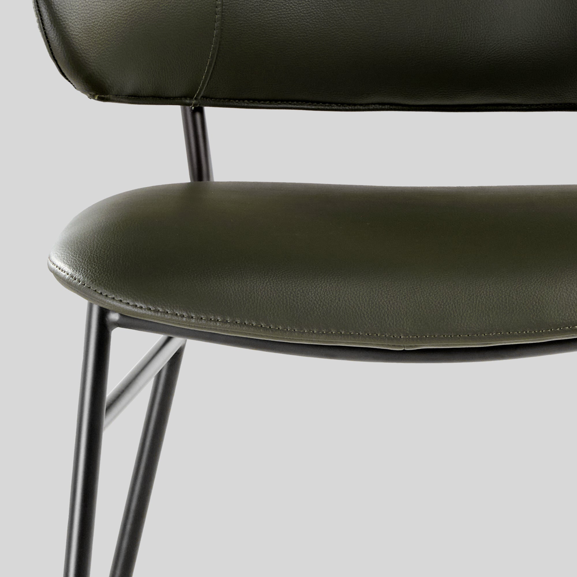 Finn Modern Dining Side Chair - 1 Piece, Green Velvet Upholstery - Perfect for Kitchen, Dining Room & Small Spaces