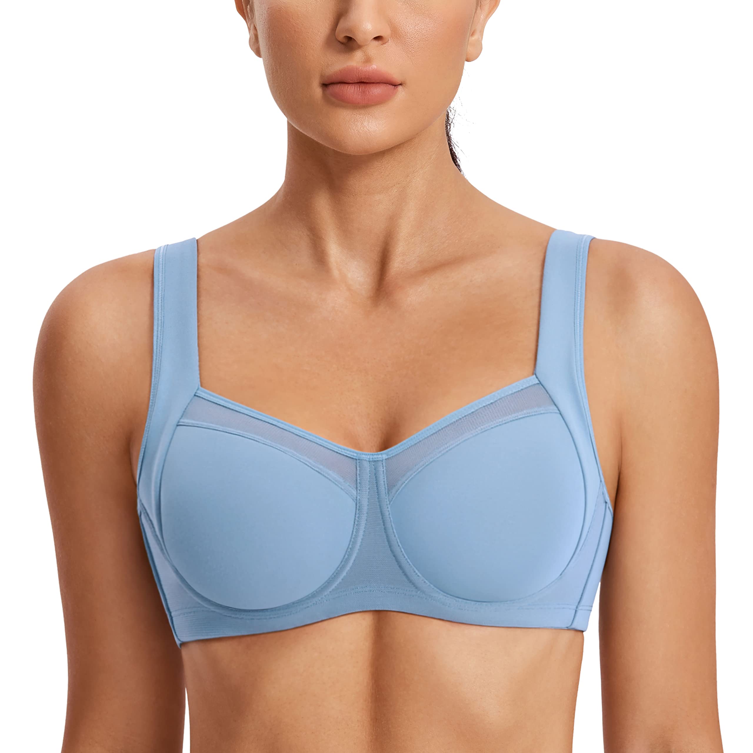 SYROKAN High Impact Sports Bras for Women - High Support Underwire Racerback with Adjustable Straps for Bounce Control - Perfect for Running, Workout, Gym & High-Intensity Training