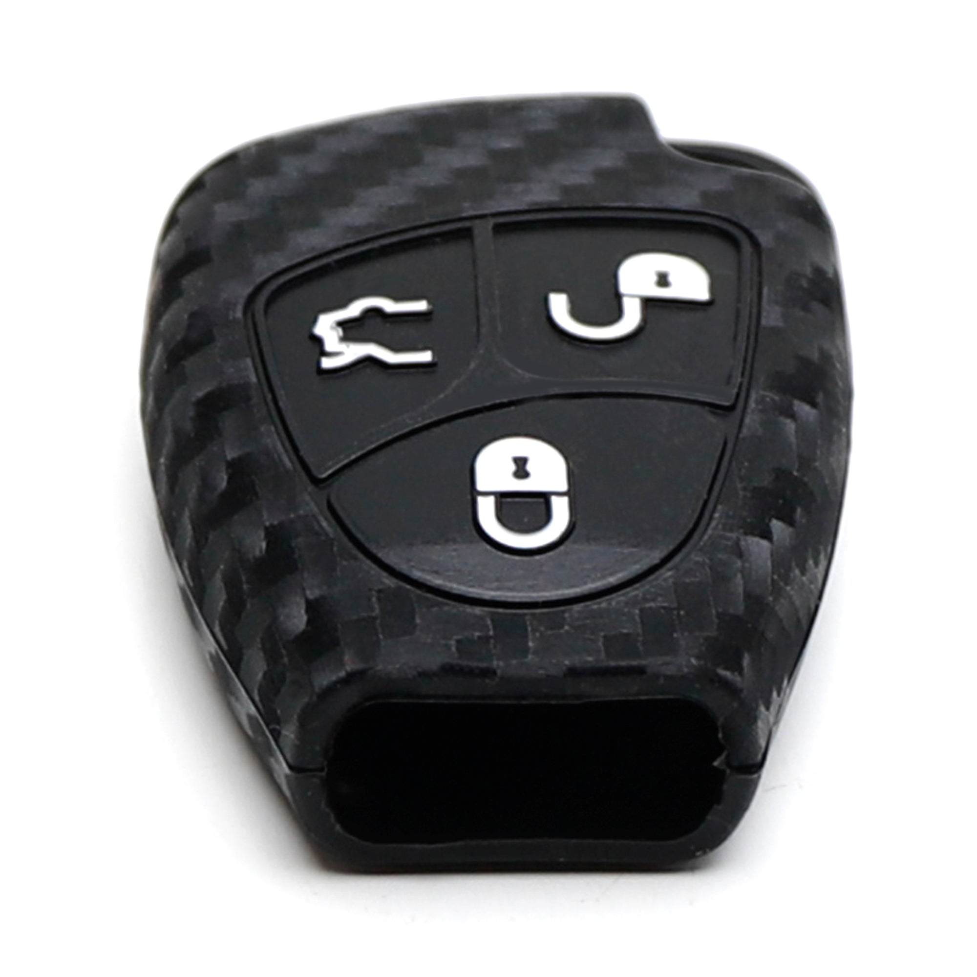 Premium Carbon Fiber Style Silicone Key Fob Cover for Mercedes-Benz C/E/S/G/CL Class (Gen1 Keyless Entry) - Durable Protection & Stylish Accessory for Car Keys