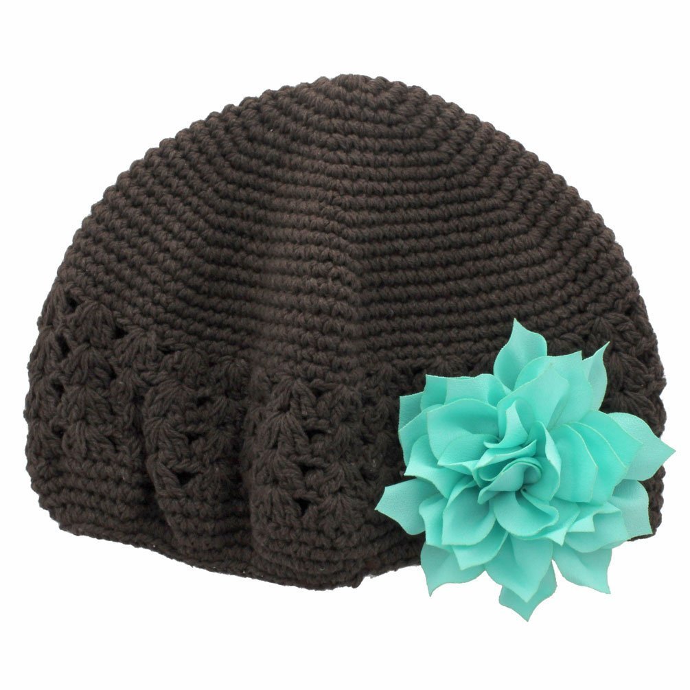 Adorable Crochet Beanie Hat with Flower for Baby Girls - Soft & Stylish Infant Headwear for Newborns, Photos, Parties & Winter Outfits