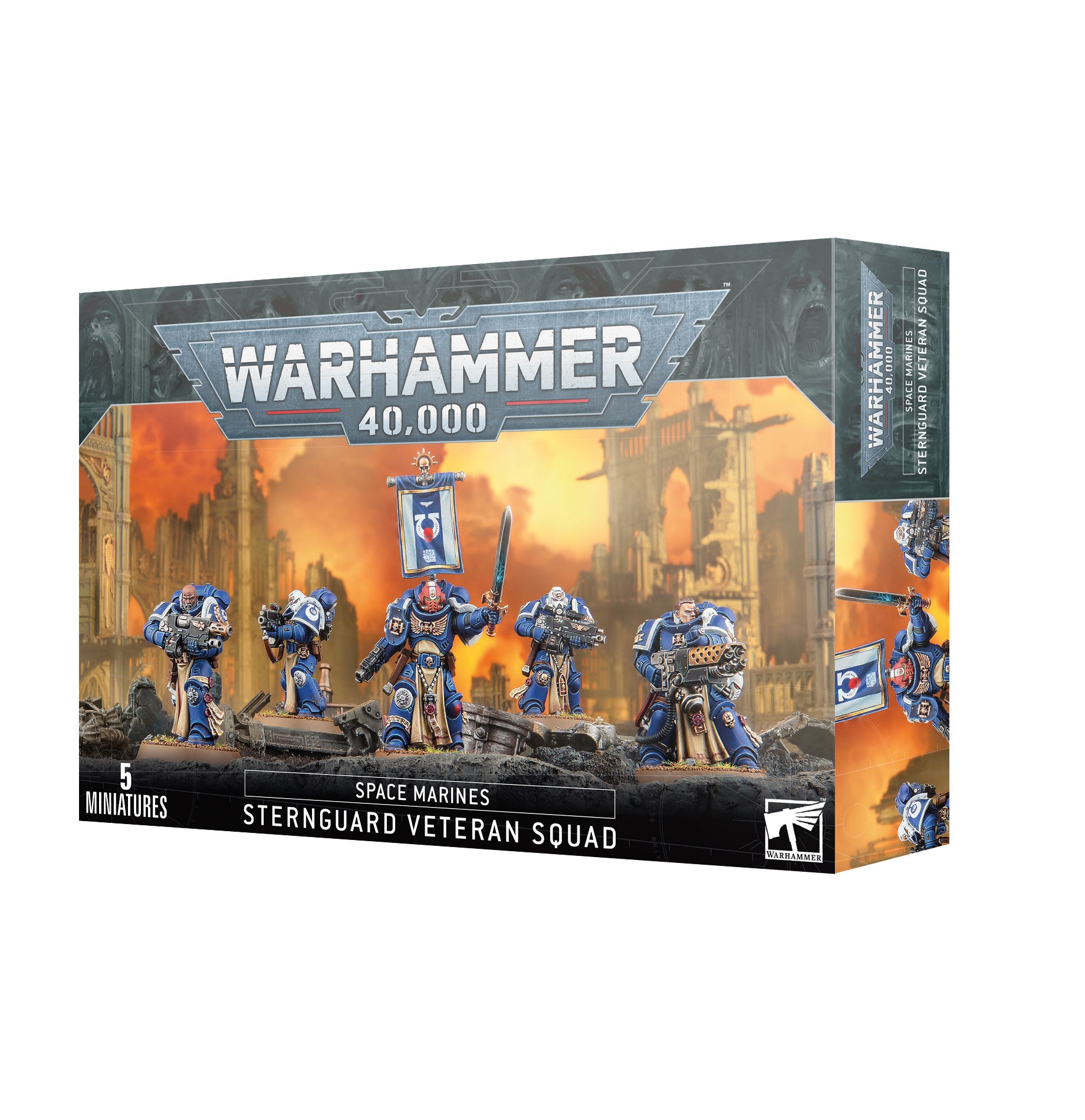 Warhammer 40K Space Marines Sternguard Veteran Squad - Elite Miniature Wargaming Army Set for Tabletop Battles & Collection Display