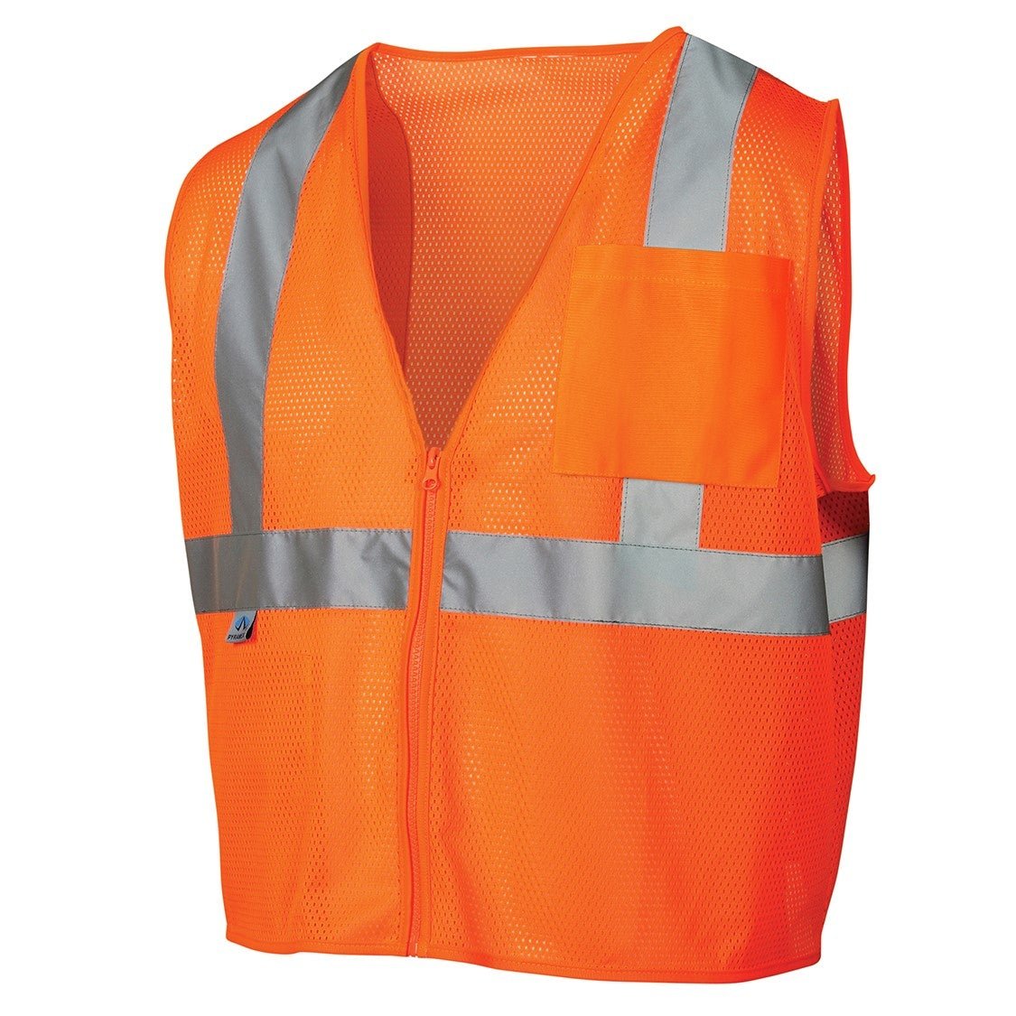 ANSI Class 2 Type R Hi-Visibility Safety Vest with Zipper - Reflective Mesh Work Vest for Construction, Road Crew & Emergency Responders