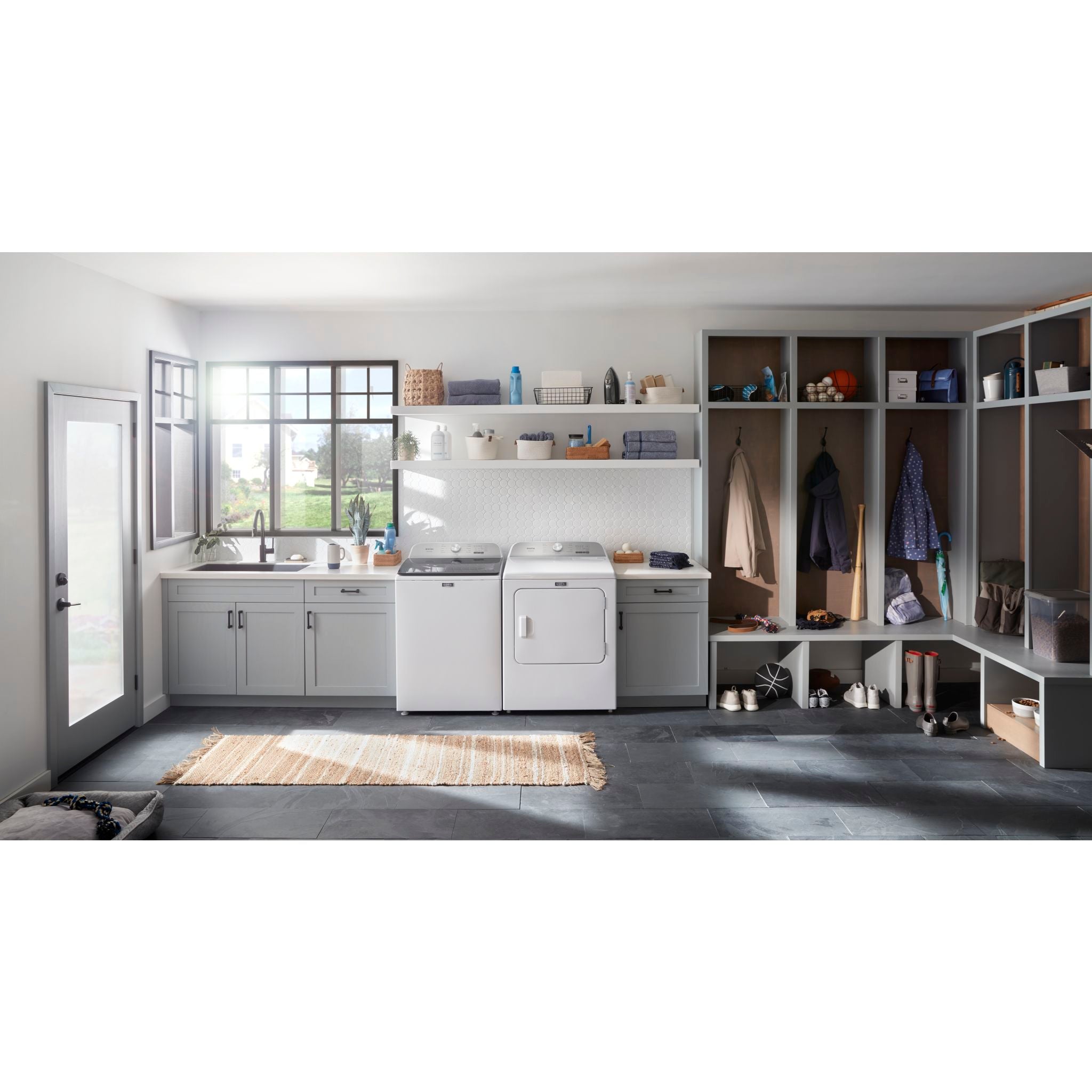 Maytag Top Load Washer and Dryer Set (Pet Pro) YMED6500MW MVW6500MW - White | Heavy Duty Laundry Appliances for Large Families & Pet Owners | Perfect for Homes with Pets, Kids, and Active Lifestyles