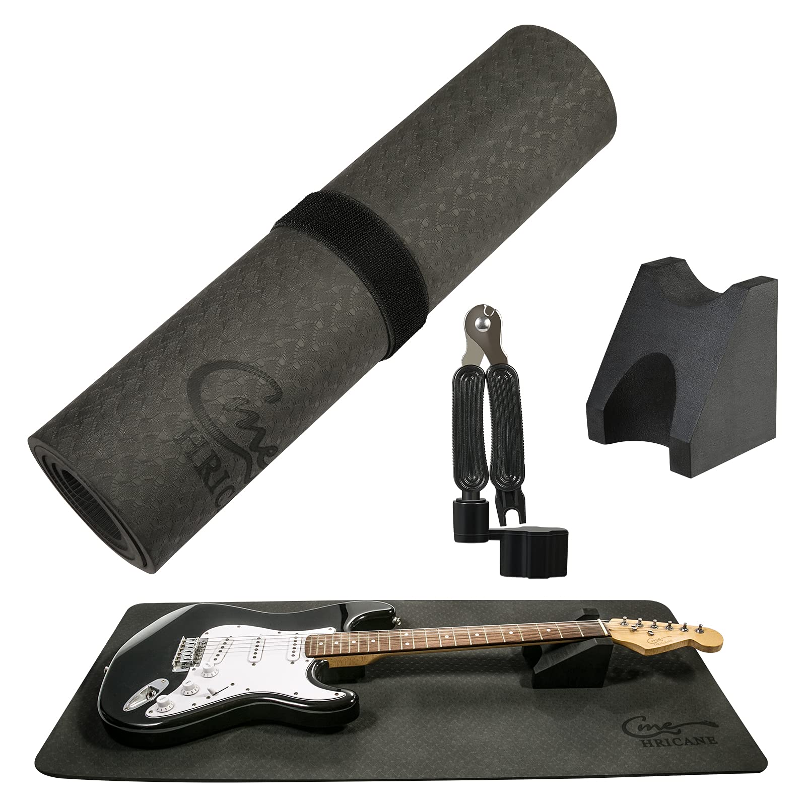 Hricane Guitar Work Mat Kit with Adjustable Neck Support, String Winder & Cutter - Professional Guitar Repair & Maintenance Tool for Acoustic/Electric Guitars - Perfect for Home Studios, Music Classes & Instrument Workshops