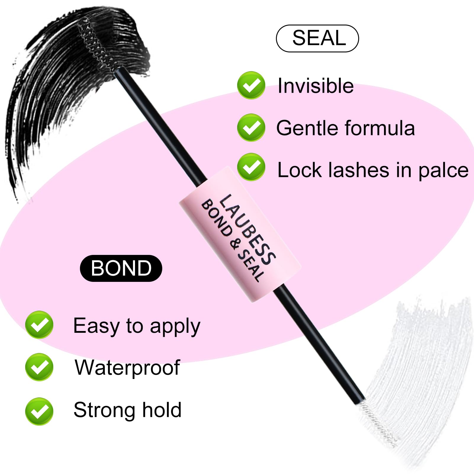 Long Lasting Eyelash Extension Glue - Clear Cluster & Individual Lash Adhesive, Waterproof DIY Lash Bond with Mascara Wand, Strong Hold 48-72 Hours | Perfect for Professional Salon Use & Home Lash Extensions