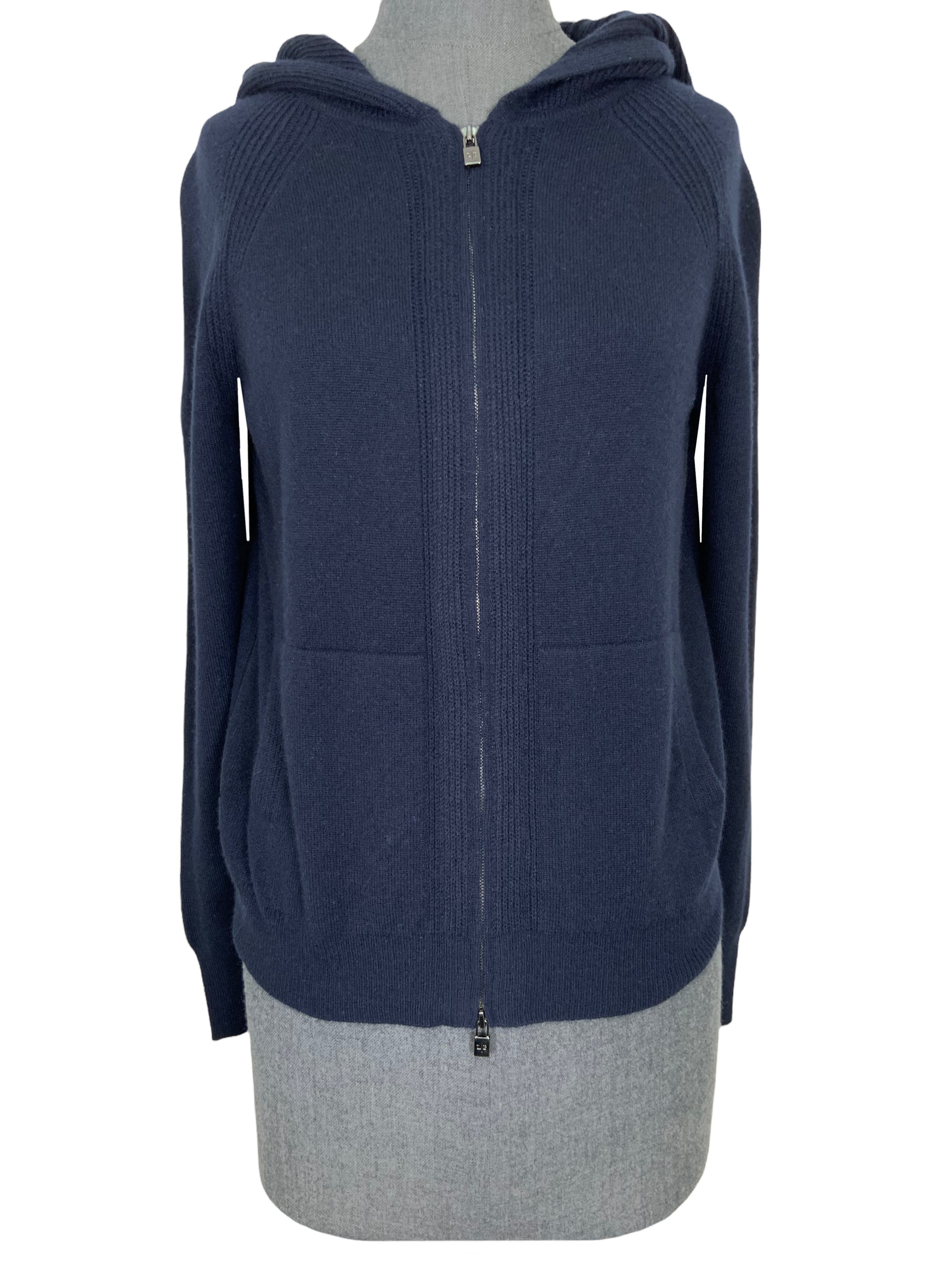 Loro Piana Cashmere Hooded Sweater for Women - Soft Luxury Pullover with Hood, Size XS - Perfect for Winter Travel & Casual Outings