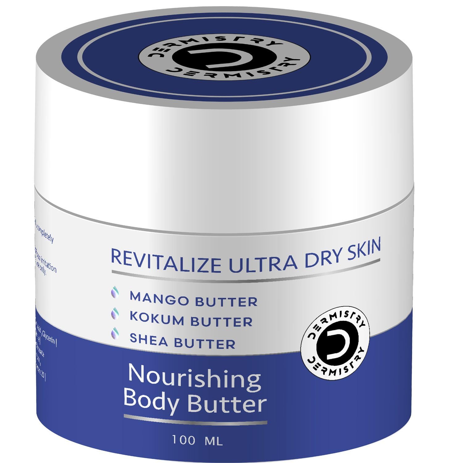 Dermistry Moisturizing Body Butter for Dry & Sensitive Skin - Mango Shea Kokum & Coffee Body Cream - Non-Sticky Hydrating Lotion for Men & Women - Winter & All Seasons Care - Perfect for Daily Moisture & Post-Shower Skin Nourishment