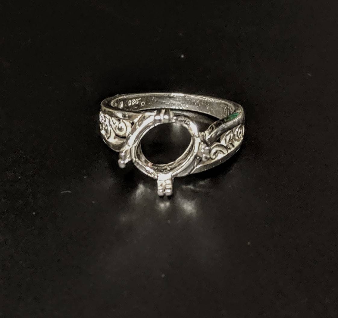 Solid Sterling Silver or 14kt Gold 8x6mm Oval 4-Prong Pre-Notched Blank Ring Setting - Size 7 (Item# 163665/143665) - Perfect for Engagement Rings, Wedding Bands & Jewelry Making
