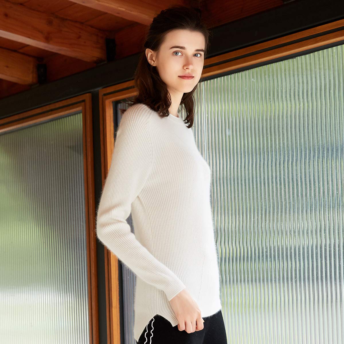 Zhili 2018 Winter O-Neck Slim Fit Cashmere Sweater for Women - Soft & Warm Pullover for Office, Dating & Holiday Outfits