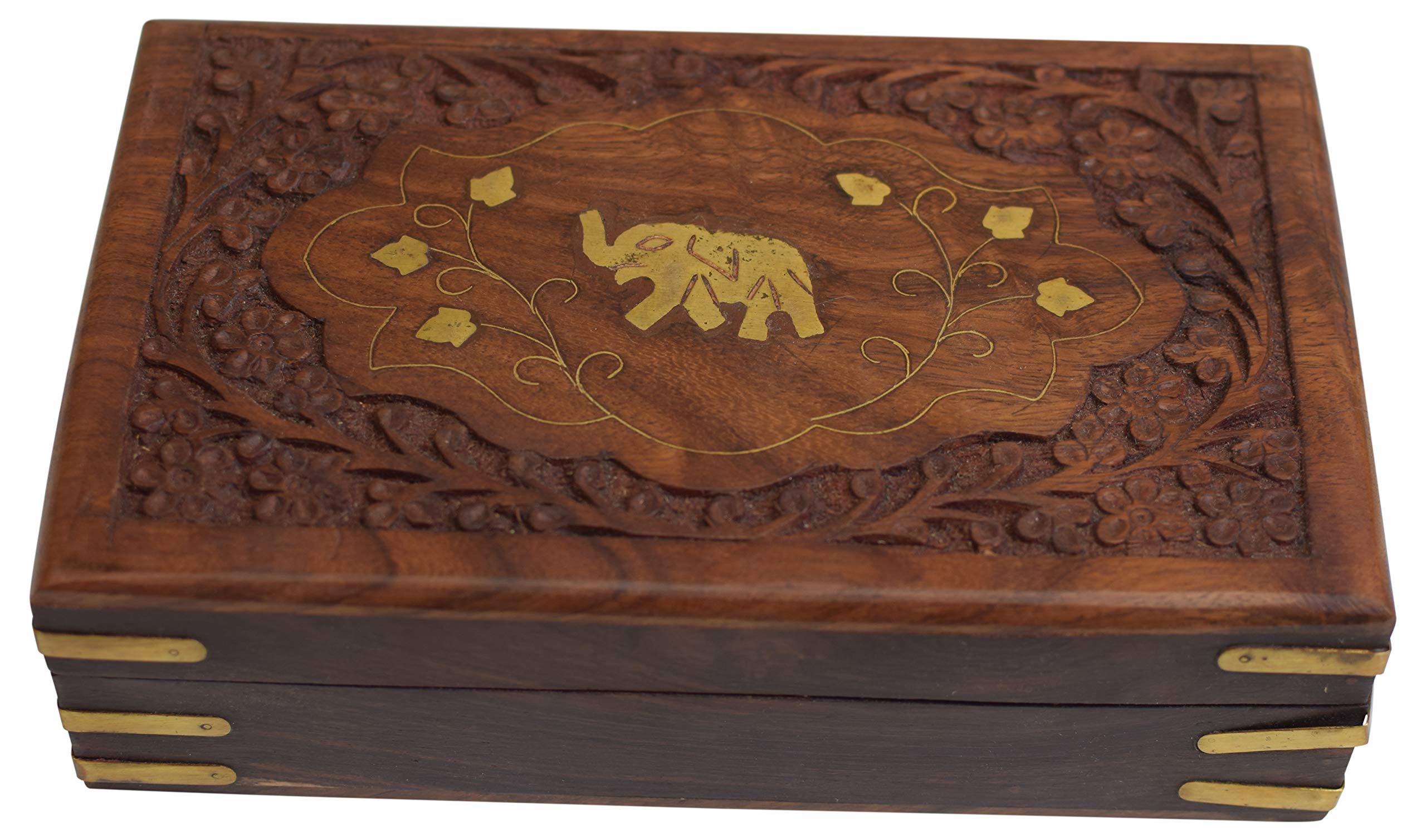 Exquisite Hand-Carved Rosewood Jewelry Box with Elephant Design & Velvet Lining - Perfect for Gift Giving, Jewelry Storage & Home Décor