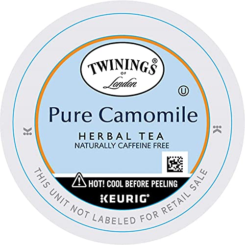 Twinings Herbal Camomile Tea K-Cup Pods for Keurig - Naturally Caffeine Free, Pure Camomile Blossoms, 24 Count (Pack of 1) - Perfect for Relaxation, Stress Relief & Bedtime Soothing