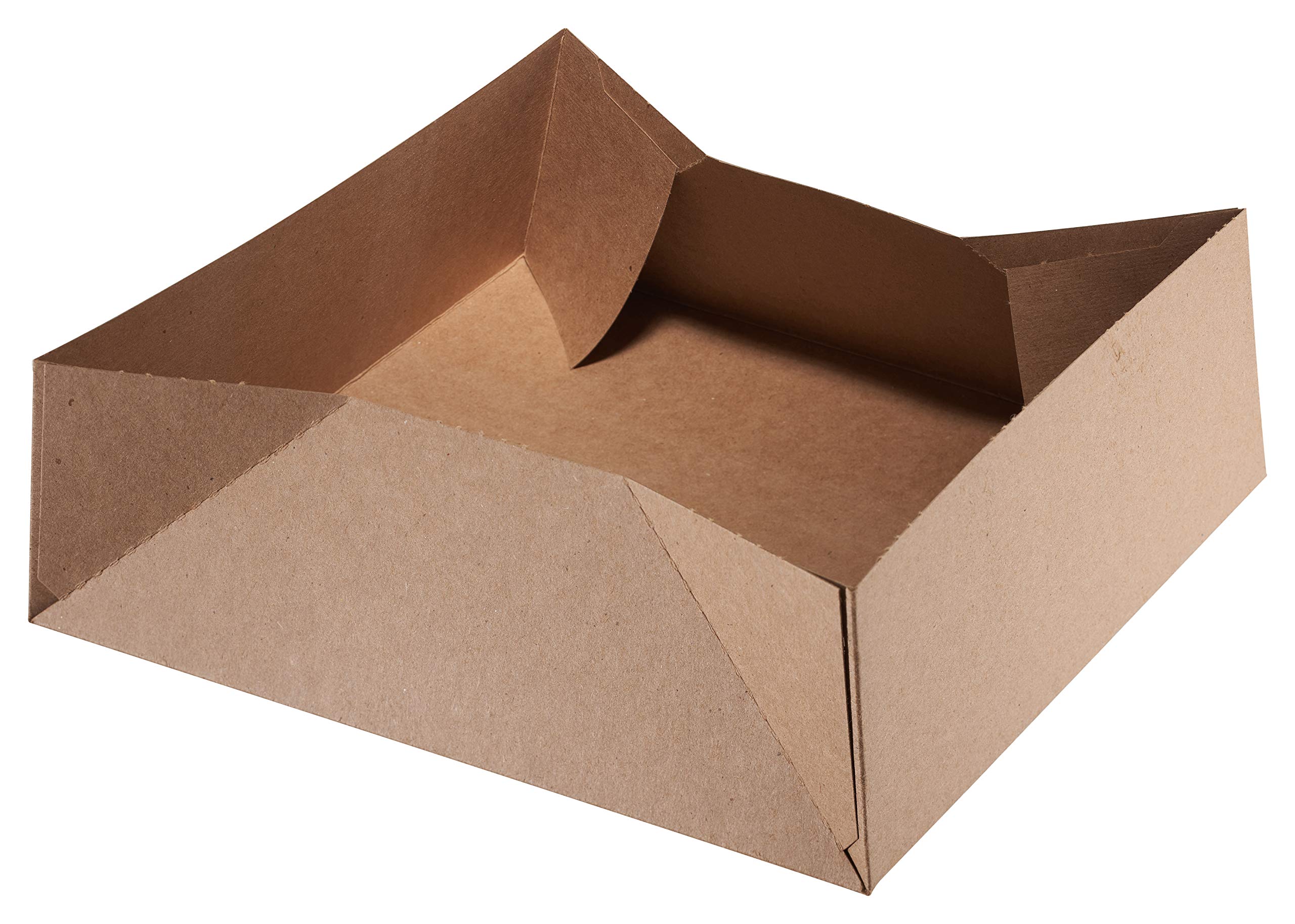 EcoQuality [150 PACK] 10x10x5 Inch Kraft Paperboard Pop-Up Food Trays - Eco-Friendly Stadium Snack Carrier for Theaters, Parties & Events - Perfect for Popcorn, Nachos & Concession Stands