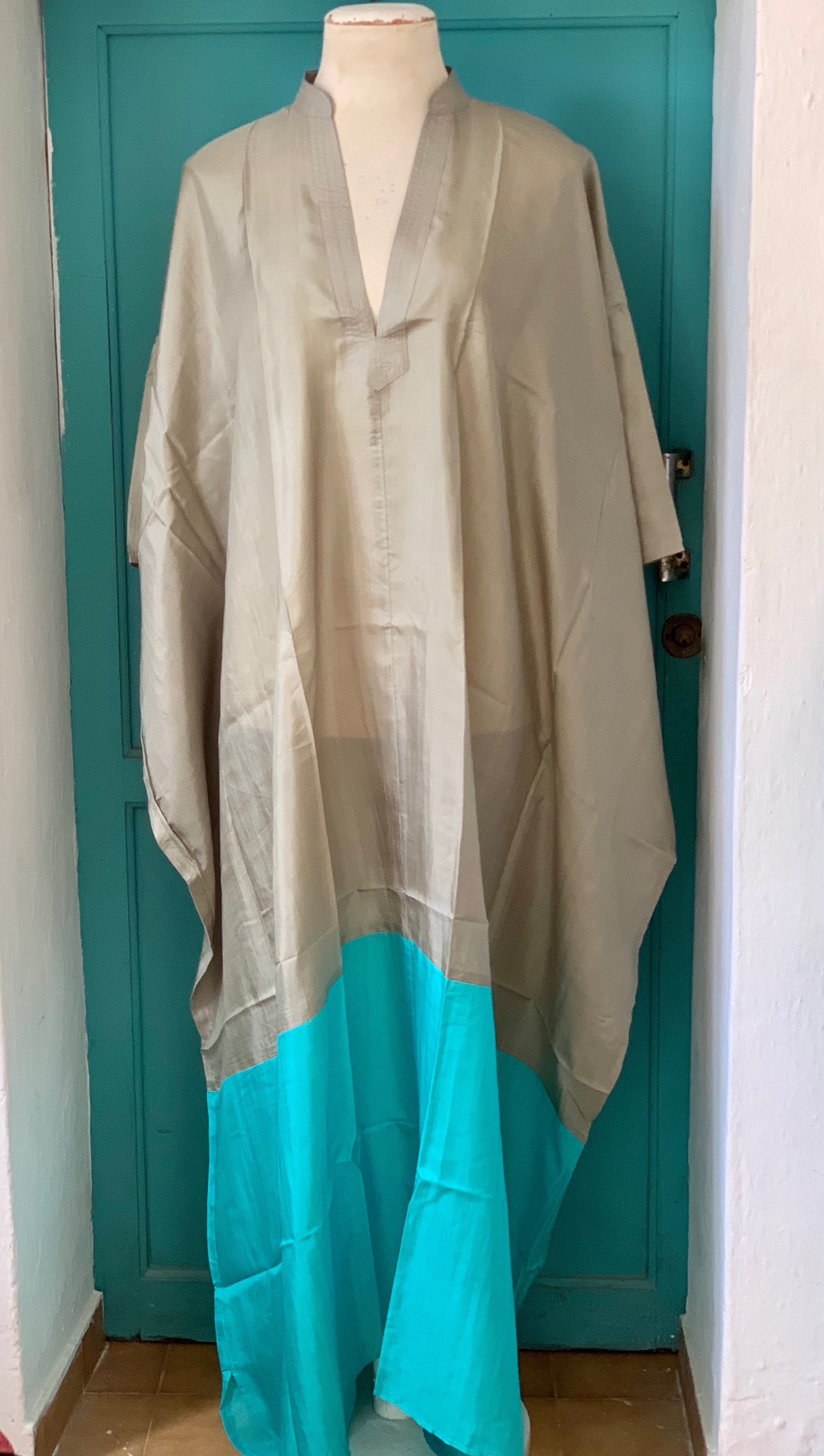 Luxury Silk Kaftan for Women - Plus Size Elegant Flowy Maxi Dress - Perfect for Beach Cover-Up, Resort Wear, and Special Occasions
