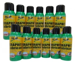 12oz Spray Can Slip Plate Graphite Lubricant - 12 Pack for Industrial Equipment, Machinery, and Automotive Parts - Perfect for Bearings, Chains, and Locks