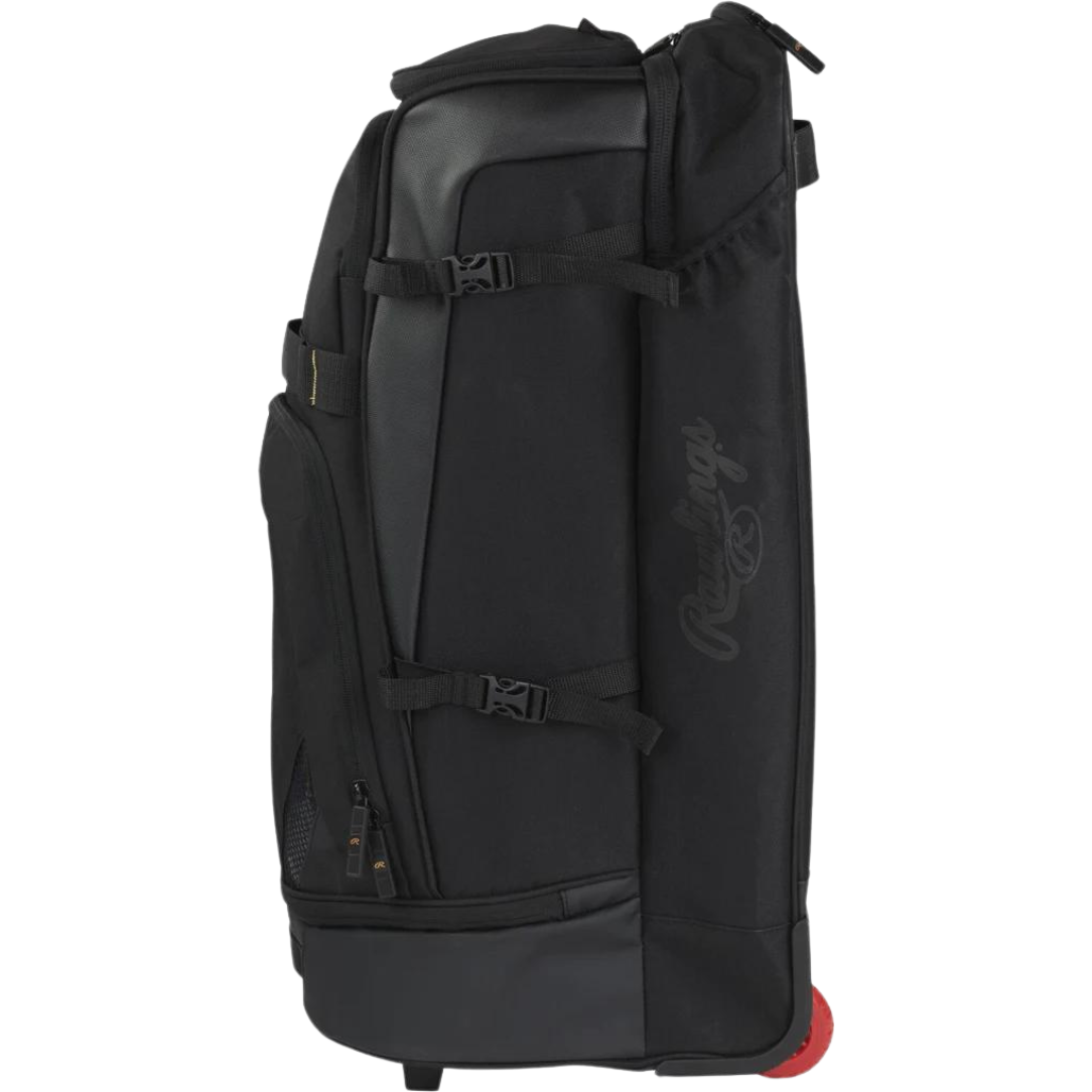**Rawlings Gold Collection Series Wheeled Baseball Bag (GCWHBG BK) – Durable Travel & Sports Equipment for Baseball Players & Coaches**    *Use Cases: Perfect for baseball games, travel, practice sessions, and team equipment storage.*