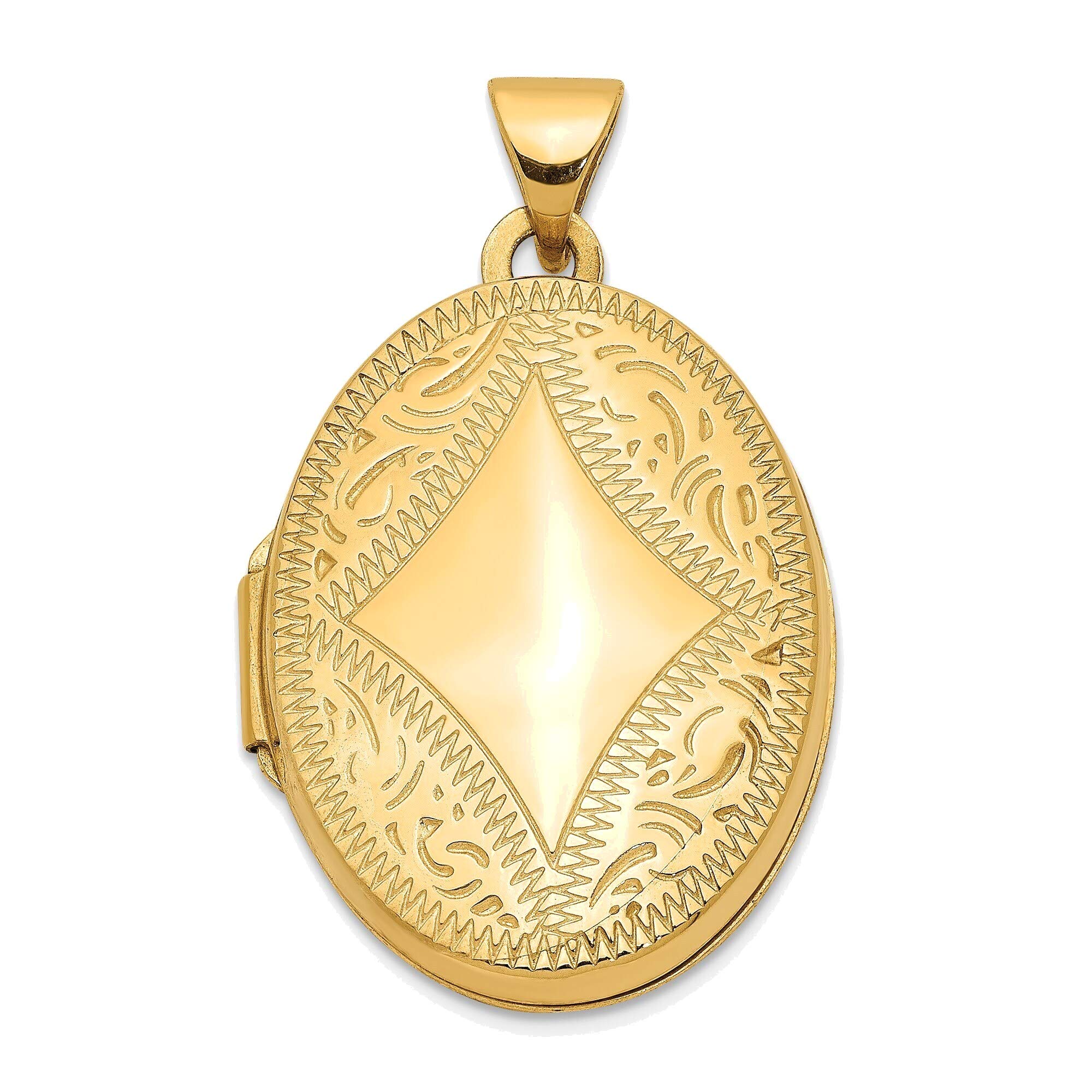 14K Yellow Gold Oval Locket Necklace for Women - Bonyak Jewelry - Perfect for Engagements, Anniversaries & Special Occasions
