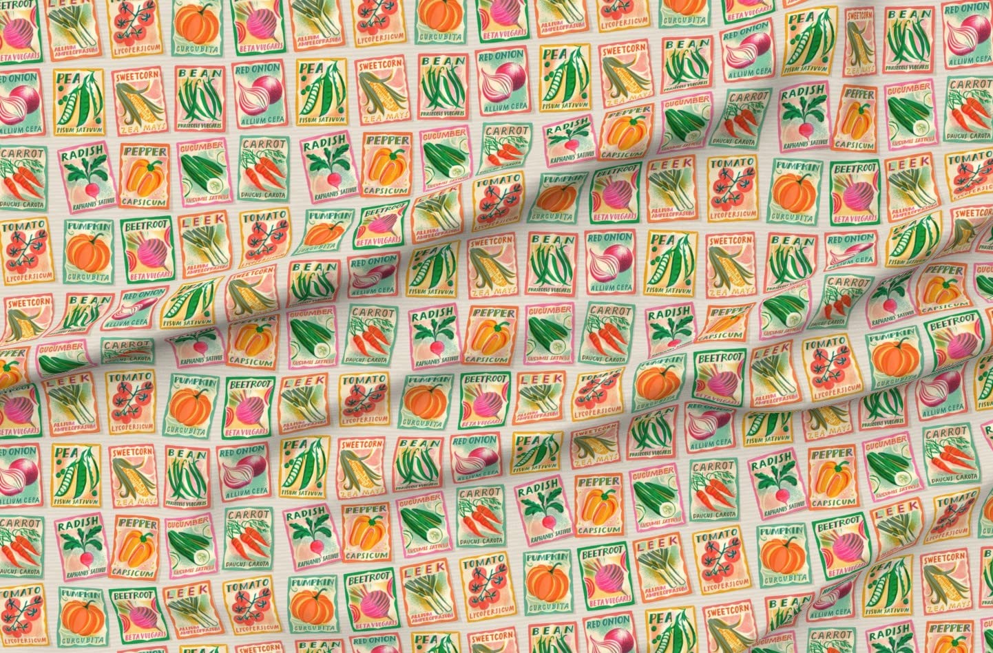 Vegetable Print Velvet Fabric - Spoonflower Upholstery & Home Decor for Gardening Enthusiasts