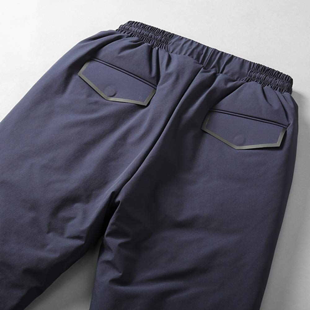 HUAHUA Men's Winter Warm Thermal Pants - White Goose Down Insulated, Double-Lock Temperature Retention, Thickened for Extreme Cold - Dark Blue, Size M - Perfect for Outdoor Activities, Skiing & Casual Wear