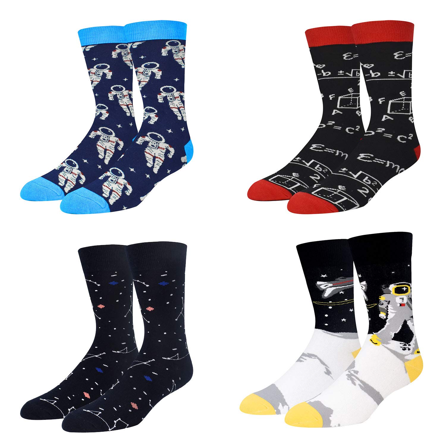 Seorsok Novelty Socks for Men - Colorful Funny Outer Space Design Crew Socks - Soft Cotton Casual Socks - Perfect for Cosplay, Gifts & Everyday Wear