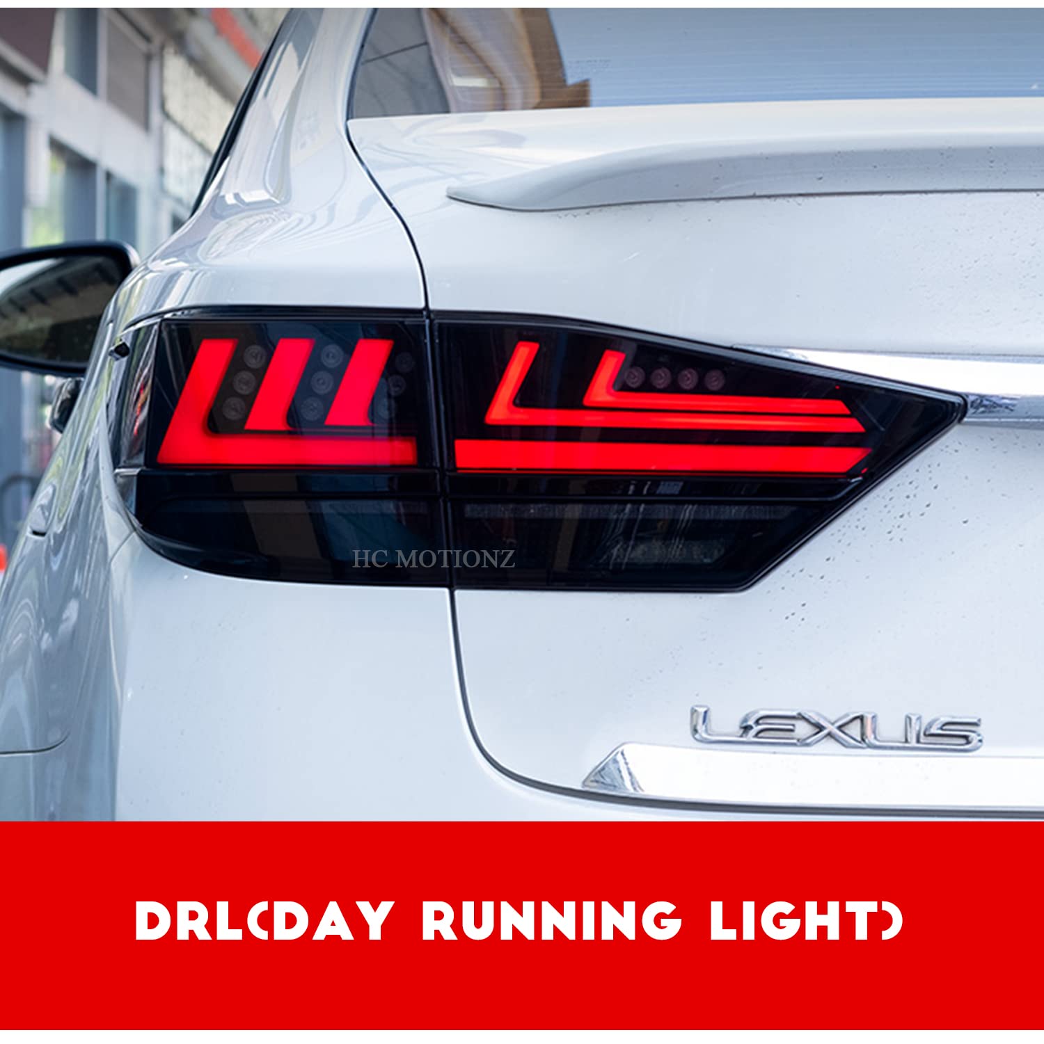HCMOTIONZ LED Tail Lights Assembly for Lexus ES350 ES300h 2013-2018 - Dynamic Turn Signal Brake Light with Startup Animation | Rear Lamps Replacement | Enhanced Nighttime Visibility & Style Upgrade