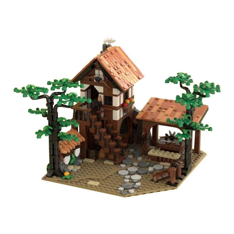 908pcs MOC 134494 Lion Knights' Archery Range Building Blocks - Compatible with LEGO 10305 Castle - Medieval Knight Theme Toy for Creative Play & Display