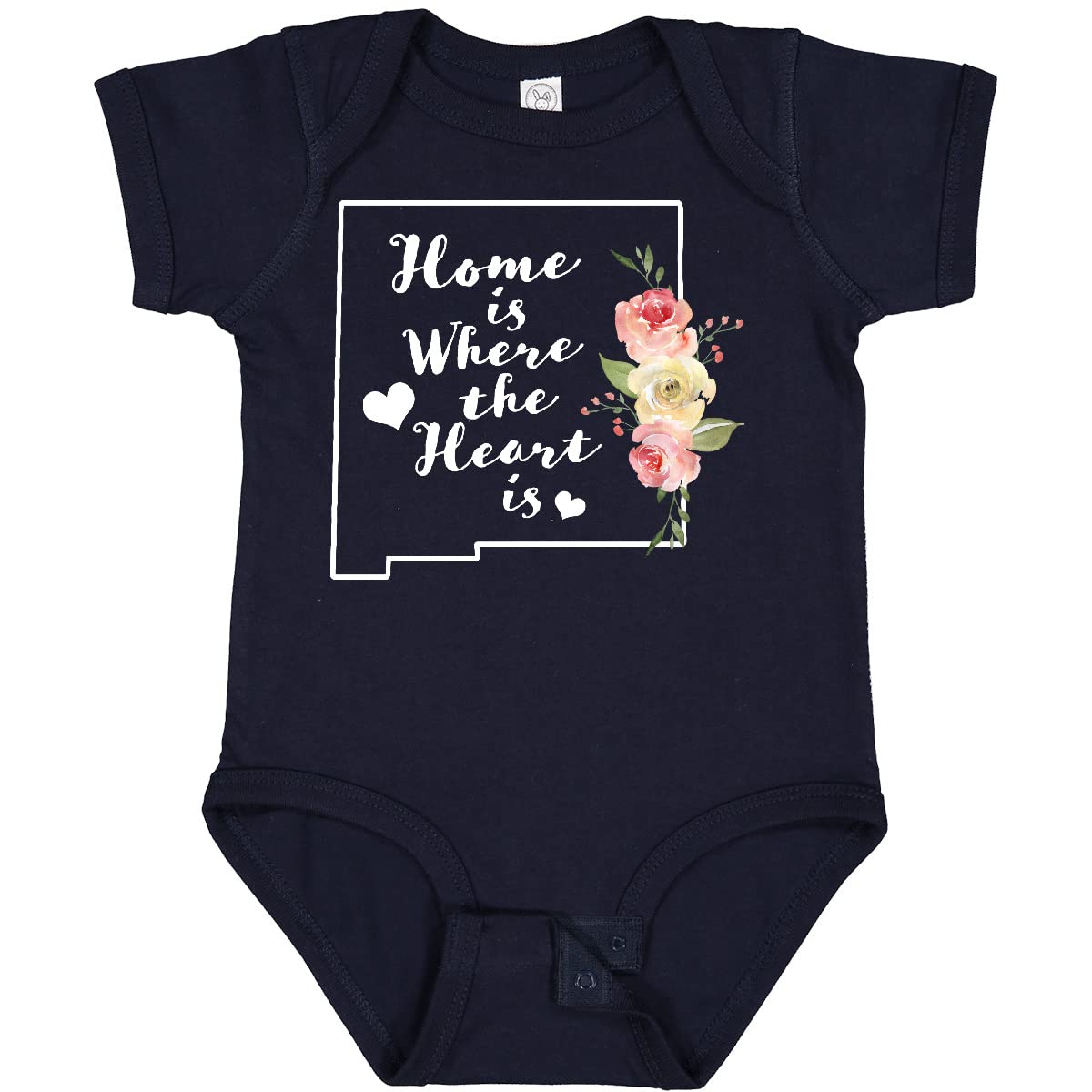 Inktastic New Mexico Home is Where The Heart is Watercolor Baby Bodysuit - Soft Cotton Infant Onesie for Boys & Girls - Perfect for Family Photos, Holidays & Everyday Wear
