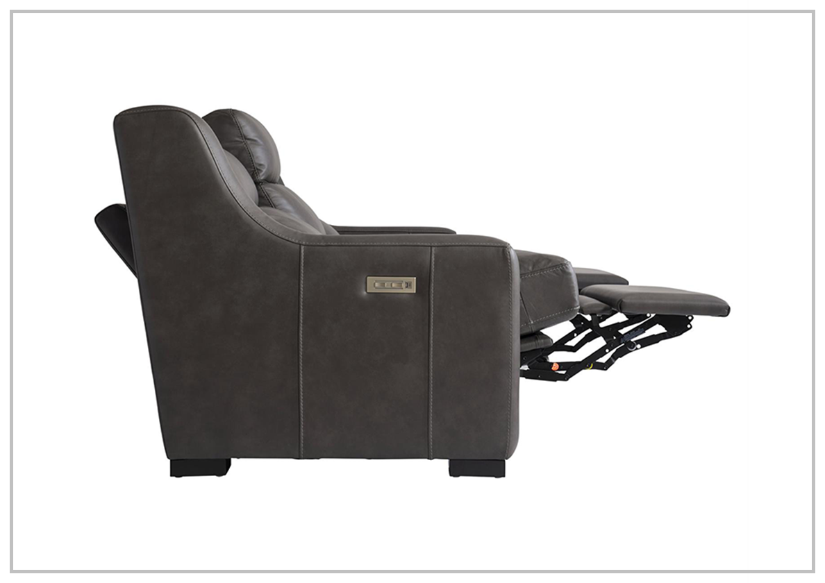 Bernhardt Germain 3-Seater Leather Power Reclining Sofa with USB Charging Ports - Modern Living Room Furniture for Home Theater & Family Relaxation