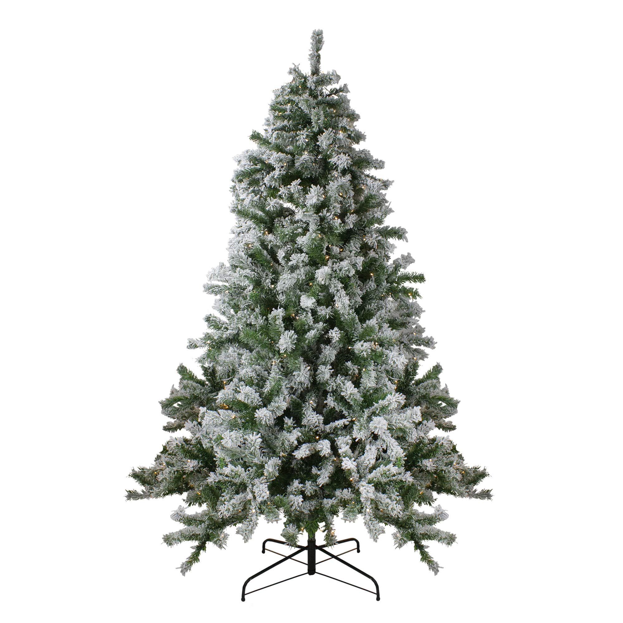 Northlight 7.5' Pre-Lit Flocked Artificial Christmas Tree with Warm White LED Lights | Winter Park Fir Design for Holiday Decor | Perfect for Living Room, Office & Festive Home Decorations