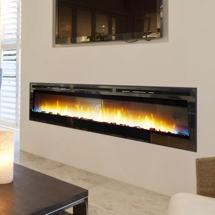 Nexfire 74 Inch Linear Electric Fireplace - Modern Wall Mounted Fireplace with Realistic LED Flame & Remote Control - Perfect for Living Room, Bedroom & Office Heating