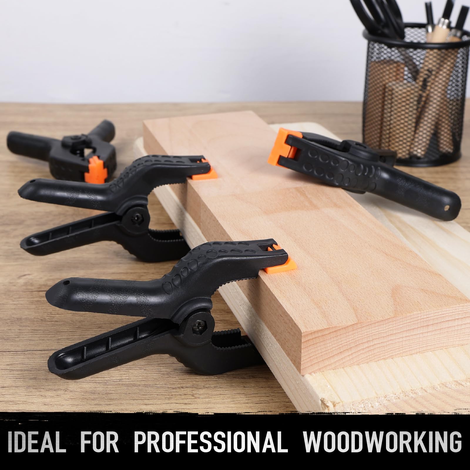 4.5 Inch Heavy Duty Spring Clamps - 10 Pack Strong Spring Clips for Woodworking, Photography, Backdrop & Craft Projects - Perfect for DIY, Home Improvement and Studio Use