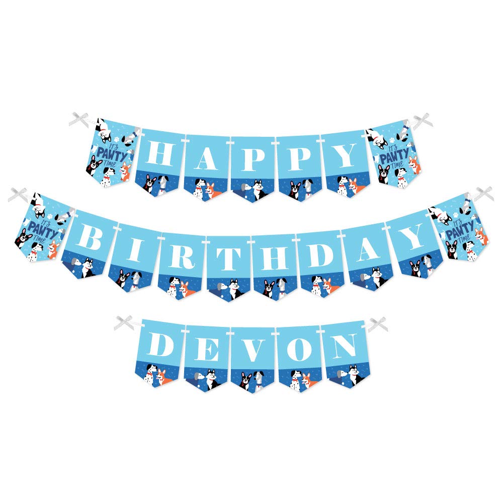 Personalized Dog Birthday Banner - Custom Name Pawty Like a Puppy Bunting & Decorations | Perfect for Puppy Birthday Parties, Dog-Themed Celebrations & Pet Lover Events
