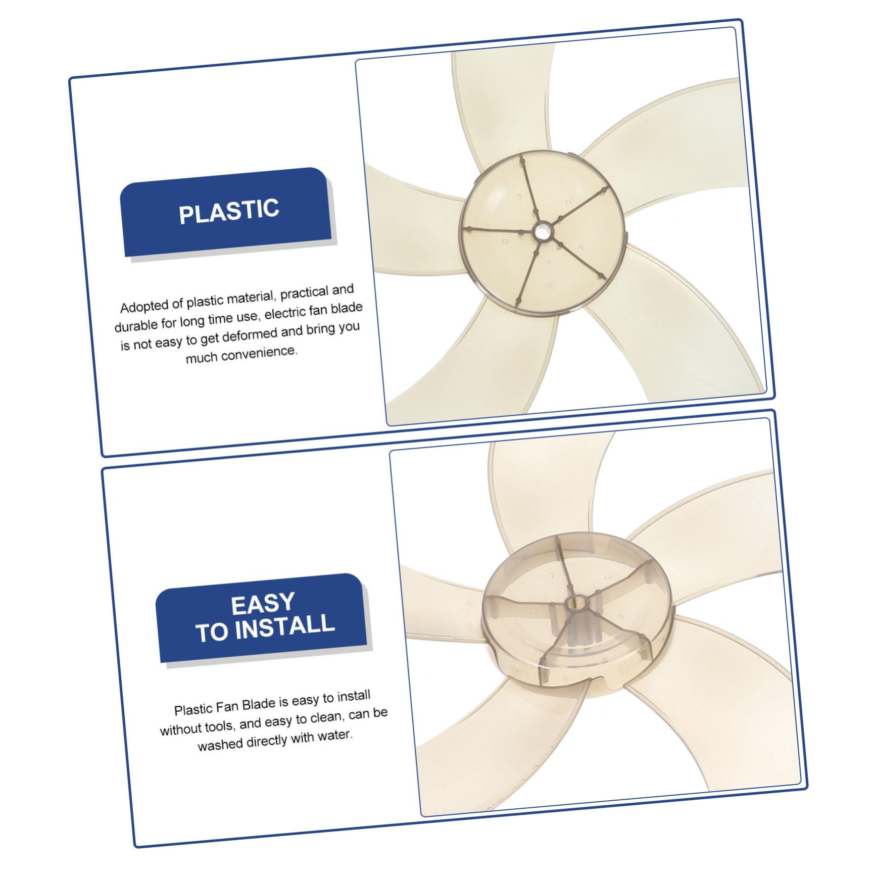 LIFKOME 5-Pack White Replacement Fan Blades for Floor, Pedestal & Wall Fans - Round Plastic Propeller Blades & Fan Arm Parts - Perfect for Home, Office & Outdoor Cooling