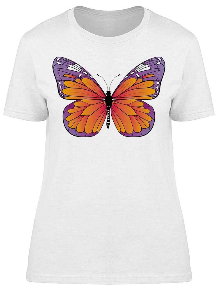 Stylish Purple & Orange Butterfly Graphic T-Shirt for Women - Casual & Trendy Summer Outfit