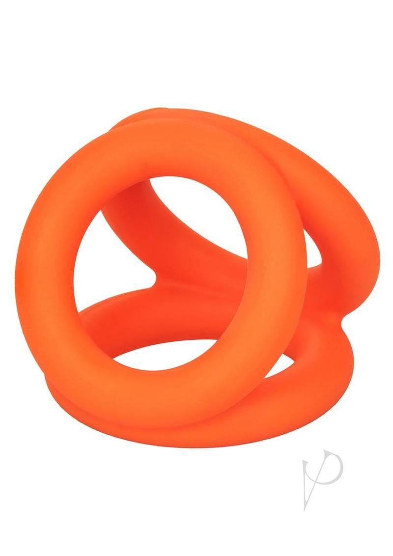 Alpha Liquid Silicone Tri Ring - Soft Flexible Durable Orange Phone Grip for iPhone Samsung - Perfect for Workouts, Gaming & Daily Use